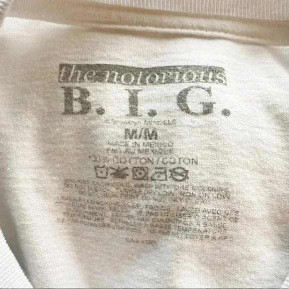 The Notorious B.I.G. Graphic Print T-Shirt White Yellow Size Medium - Picture 9 of 15